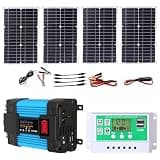 Solar Inverter Kit 6000W 12V to 110V 220V 50A Controller 100W Solar Panel(12V-110V)