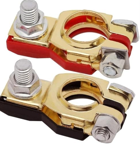 zcypeaf 2PC Battery Terminal Connectors for BMW E90 E91 320i 323i 325i 328i 2004-2012 — Copper Car Battery Terminals, Positive & Negative, Easy Install, Stable Current,B