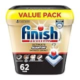 Finish Ultimate Quantum Infinity Shine Dishwasher Pods, New & Improved Formula, Dishwasher Detergent Dish Soap, Removes Burnt-On & Dried-On Stain, Fresh Scent, 62 Count