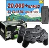 LIUWEI New Retro Gaming Console & Game Stick Pro - 20,000+ Classic Video Games, 23 Emulators, Dual Wireless Controllers, 4K HDMI Output, Plug & Play, Compatible with TV, PC, Projector, 64GB