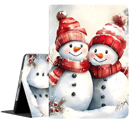 Case for Samsung Galaxy Tab A11 Plus/A9 Plus 2025/2023 5G 11 Inch, Slim Folding Stand Cover with Auto Wake/Sleep for Galaxy Tab A11+/A9+ 11 Inch ，Christmas Snowman Couple