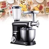 Kitchen Mixer,Dough Blender Stand Mixer,Juicer Blender Mixer,Load Sensing Design,Constant Speed,For Birthday Parties,Company Team Building,Wedding Venues,Fast Food Restaurants (Black)