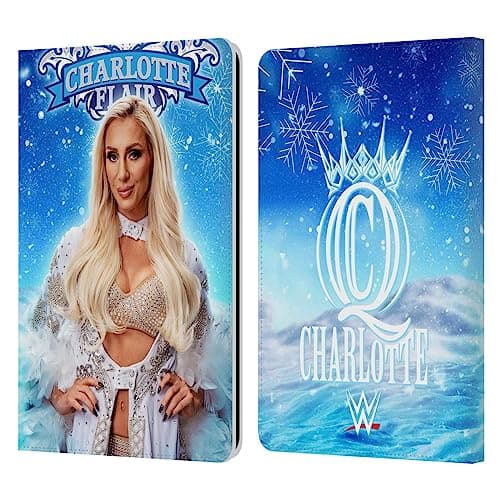 Head Case Designs Officially Licensed WWE Bow Down Charlotte Flair Leather Wallet Case Compatible with Kindle Paperwhite 1/2 / 3