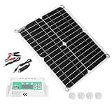 Pssopp 40W 18V Monocrystalline Flexible Solar Panel with 20A Charge Controller and Dual USB Ports for RV Car Boat Outdoor Camping