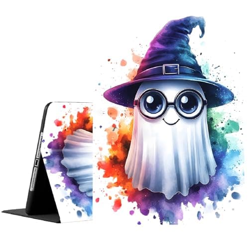 Case for Samsung Galaxy Tab A11 Plus/A9 Plus 2025/2023 5G 11 Inch, Slim Folding Stand Cover with Auto Wake/Sleep for Galaxy Tab A11+/A9+ 11 Inch ，Ghost Witch Hat Halloween