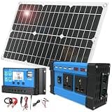 MDYHY 500W Pure Sine Wave Inverter & 18W Monocrystalline Solar Panel Kit for RV and Boat - 30A PWM Controller Included