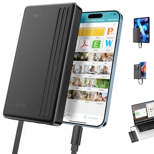 ySky 1TB Portable External Hard Drive for iPhone iPad MacBook/Windows Computer/USB C Android Phones to Backup,Photo Storage Photo Stick for iPhone17/16/15/14/13((one-Click Backup,MFi Certified)