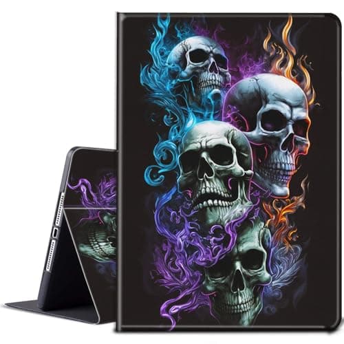 BPQOJB for iPad Air 13 inch Case 2024 M2 with Adjustable Stand & Auto Wake/Sleep Smart Protect Cover Case for iPad Air 13 inch 2024 - Fire Skulls