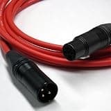 Canare L-4E6S Star Quad XLR Microphone Cable | Neutrik XLR Male to Female 3 Pin, Black/Gold 2 FT, Red Cable