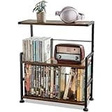 Aquzee CD Storage Rack, 3-tier CD Holder for Coutertop, Wooden CD Organizer, DVD Storage Shelf, Holds Up to 70 Standard CD, Adjustable CDs Dividers, Multi-Purpose Media Storage for CD DVDs Games Books