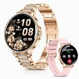 Efolen Smart Watches for Women Answer/Make Call,1.27'' Smartwatch Fitness Tracker for Heart Rate/Sleep Monitor/Calories/Blood Oxygen,100+ Sports Modes Android iPhone,IP68 Waterproof,2 Bands,Gold