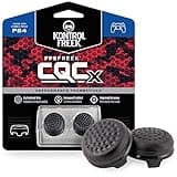 KontrolFreek CQCX Thumb Grips for PlayStation 4 Controller (PS4) and PlayStation 5 (PS5) | 2 Mid-Rise Convex Performance Thumbsticks | Black