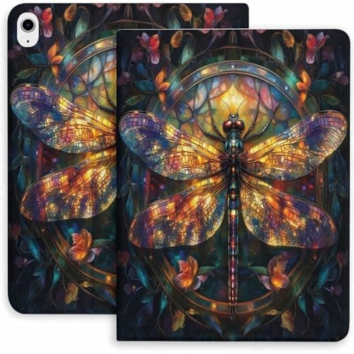 Askdfdf Dragonfly Radiance Case for iPad 9th/10th/11th Gen,Mini 5/4/3/2/1(7.9in) Mini 6 (8.3in) Mini 7(8.3in),Air 4/5/6/7,Pro 11in(2020/2021/2022/2024) Auto Wake/Sleep