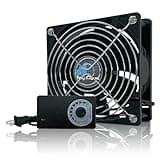 Easy Cloud Computer Fan with AC Plug, 120mm Variable Speed Axial Muffin PC Fan with Controller 120V 110V 220V Small 12V Case Cooling for PC Server Cabinet DVR TV Router Receiver Xbox Greenhouse
