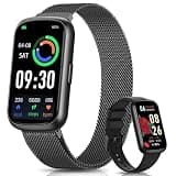DEKELIFE Fitness Trackers,Smart Watches for Men Women with 24/7 Heart Rate/Sleep Monitor, Fitness Watch with IP68 Waterproof, Health Activity Trackers for Android and iPhone Carbon Black