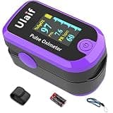 Pulse Oximeter, OLED Display Oxygen Monitor Fingertip, Blood Oxygen Saturation Monitor (SpO2) with Carrying Case, Batteries and Lanyard