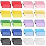JARLINK 80 Pack Mesh Zipper Pouch, Pouch Bulk in 10 Colors, Multipurpose Storage Bags for Organizing Makeup Essentials, Travel Accessories, Office, School and Teacher Supplies