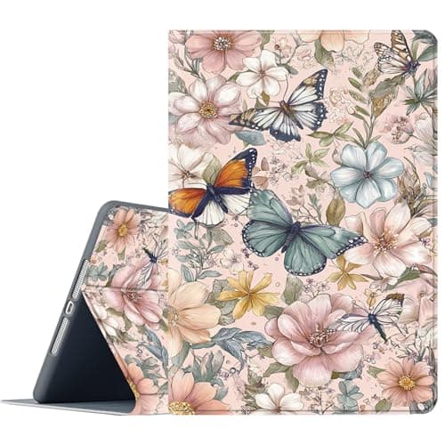 FGDRFGRW Case for iPad 11 inch (A16) 2025/ iPad 10th Generation 2022 (10.9 inch),Adjustable Stand Auto Wake/Sleep Function Full Body Protection Cover - Butterfly Flower