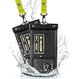 Pelican 2 Pack Marine - IP68 Waterproof Phone Pouch (Regular Size) Floating Waterproof Phone Case - Beach Cruise Ship Travel Essentials - Works w/All Phones - Detachable Lanyard - Black/Hi-Vis Yellow