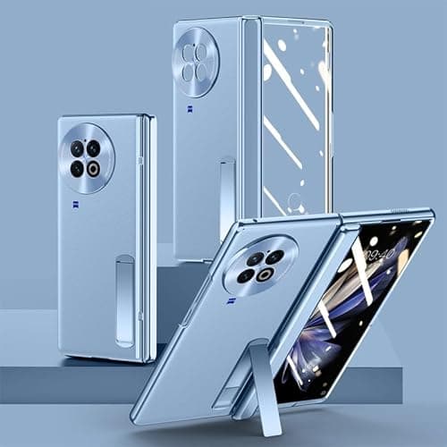 GaliJialiH for Vivo X Fold 2 Case, Cellphone Flip Case,[Electroplated Phone Case][Screen Protector] Rugged Shockproof 360 Full Protective Phone Cover+Kickstand Protective Case (Blue)