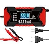 Battery Charger, Smart Trickle Charger 12V Car Battery Charger Fully Automatic Maintainer Desulfator w/Temp Compensation for Car Truck Lawn Mower Boat Marine Batteries