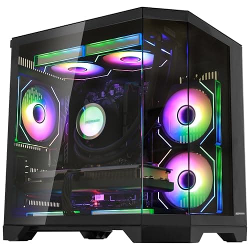 HOENGAGER Ocean of Stars Gaming PC -AMD Ryzen 7 9700X 8-Core 3.8GHz -RTX 5060 Ti 8G -16GB DDR5 6000MHz RAM-1TB PCIe +2TB SATA SSD -WiFi &BT -Prebuilt PC 850W PSU,Win 11 Desktop Computer-Black