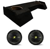 American Sound Connection Compatible with 2019-2025 Dodge Ram Crew Cab 44CWCS104 Dual 10" Subwoofer 500W Loaded Sealed Sub Box Enclosure Bundle