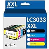 LC3033 BK/C/M/Y Ink Cartridges XXL Compatible for Brother LC3033 Ink Cartridges LC3033XXL LC3035 High Yield for Brother MFC-J995DW MFC-J805DW MFC-J815DW MFC-J995DWXL MFC-J805DWXL MFC-J815DWXL (4-Pack)