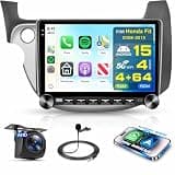 4 Core 4G+64G Car Stereo Radio for Honda Fit 2008-2013 with DSP Wireless Carplay Android Auto Knob Keybutton, 10" 1280P IPS Touch Screen Car Radio Bluetooth 5.0 GPS 5G WiFi FM/RDS SWC Backup Camera