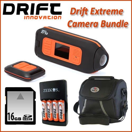 Drift Innovation X170 Action Camera Camcorder With 16GB SD card And Rapid AA/AAA Battery Charger Including 4 AA Batteries And Classic Camera Bag