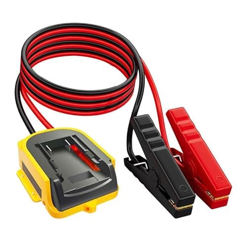 CHEEYYIIE Jumper Cables Adapter with Alligator Clips Compatible with Dewalt 20V Battery, 2FT 8AWG Silicone Wire Jumper Starter, Automotive Cable Power Tool Line for Jump Starting Car SUV Track