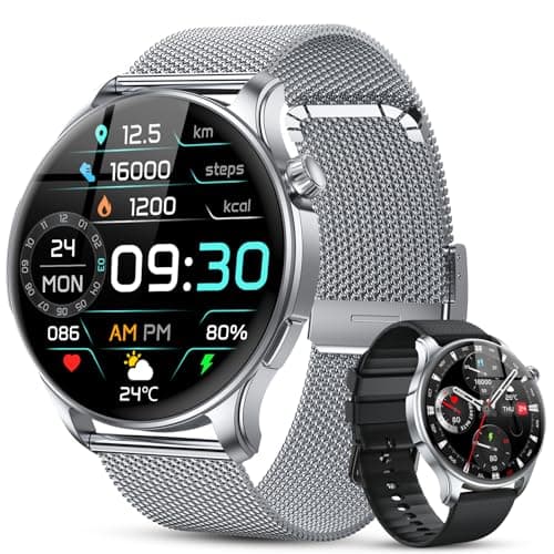 Smart Watch for Men Women Fitness: Make Answer Call Waterproof Digital Mens Watches Running Pedometer Smartwatch Android Phone iPhone Samsung Compatible Sleep SpO2 Heart Rate Monitor Step Tracker