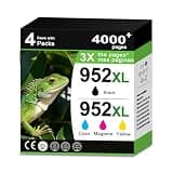 952 952XL 8710 Ink Cartridges for HP 952 XL 952XL Ink Cartridges Combo Pack Work with HP Printer Officejet Pro 8710 7740 8720 8702 8210 8715 8730 7720 8740 Printer Black Cyan Magenta Yellow (4 Pack)