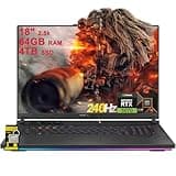 ASUS ROG Strix G18 G814 Gaming Laptop 18" 2.5k (2560x1600) 240Hz (100% DCI-P3, 3ms) AMD 16-core Ryzen 9 9955HX (>i9-14900HX) 64GB DDR5 4TB SSD GeForce RTX 5070 RGB Backlit WiFi6E Win11 ICP Hub
