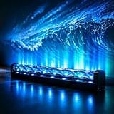 RGBW LED 32W Wave Wall Light with Remote & APP & Timer Function, 40in Dynamic Ocean Aurora Projector Light Lamp Wall Washer Ripple Light with Wave Fire Effect for Living Bedroom Stage Party Wall Decor