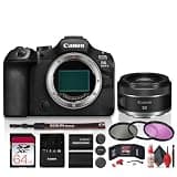 Canon EOS R6 Mark III Mirrorless Camera with Stop Motion Animation Firmware + Canon RF 50mm f/1.8 STM Lens for Lifestyle Photos & Artistic Images|7K Video, 32.5MP Sensor + 64GB Card + Filter Kit +More