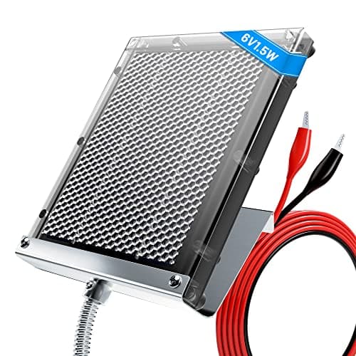 POWOXI Solar Panel for Deer Feeder 6V 1.5W Waterproof Solar Battery Charger with Mounting Bracket Alligator Clip Game Feeders Solar Panel 6 Volt