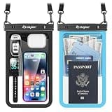 Rynapac Large Waterproof Phone Pouch [Up to 10"] - 2 Pack IPX8 Waterproof Phone Case for iPhone 17 16 15 Pro Max Galaxy S26 Ultra, Touchscreen & Underwater Photography, Beach Cruise Essentials 2026