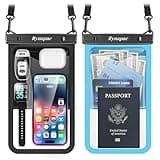Rynapac Large Waterproof Phone Pouch [Up to 10"] - 2 Pack IPX8 Waterproof Phone Case for iPhone 17 16 15 Pro Max Galaxy S26 Ultra, Touchscreen & Underwater Photography, Beach Cruise Essentials 2026