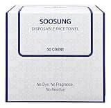 Disposable Facial Towels for Face Drying, Ultra Soft Single Use Face Towels for Sensitive Skin, Absorbent Facial Cleansing Towels for Home, Travel & Gym, Lightweight Dry Face Tissue, 50 Count, SOOSUNG