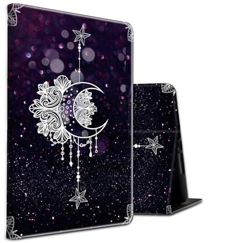 Case for iPad Pro 13 Inch Case 2024 M4 PU Leather Shockproof Stand Protective Cover with Auto Sleep/Wake for iPad Pro 13-inch (M4, 2024),Moon Star Galaxy Florals