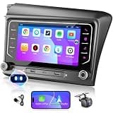 5G WiFi Upgrade Android 15 Car Radio for Honda Civic 2012 2013 2014 2015, 7 Inch IPS Touch Screen with Wireless CarPlay Android Auto, GPS/Bluetooth/FM/SWC/Type C/1080P Backup Camera, 4+64G