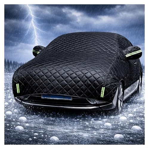Hail Protector Car Cover for Jeep Wrangler Rubicon 2006-2026,5-Layer Padded Anti-Hail Half Car Covers,Outdoor Waterproof Scratchproof Sun-Resistant(Black)