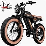 DDC SPORT Electric Bike for Adults, 20" Fat Tire Ebike with 1200W Peak Motor, 48V Removable Battery Up to 65 Miles Range, Full Suspension, 7-Speed Moped-Style Electric Dirt Bike - UL 2849 Certified