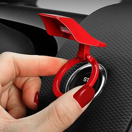 Qinlorgo Ignition Key Switch Cover, Zinc Alloy Key Switch Cover, 150 Flip Universal Design Car Start Stop Button for Most One Button Start Cars