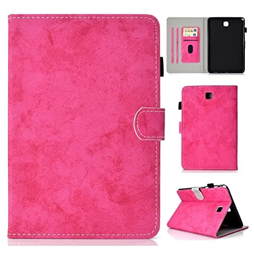Case for Samsung Galaxy Tab A 8.0 Inch SM-T350/T355C Cover,Slim Smart Folio Stand Shockproof Protective Cases Auto Sleep/Wake(Rose red)