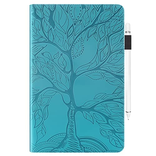 Protective Tablet Case For Lenovo Tab P12/for Lenovo Tab Pad Pro 12.7 Inch PU Leather Case Flip Wallet Protective Cover Tree Of Life Tablet Case Card Slot Tablet PC Cover Full Cover Protection(Blue)