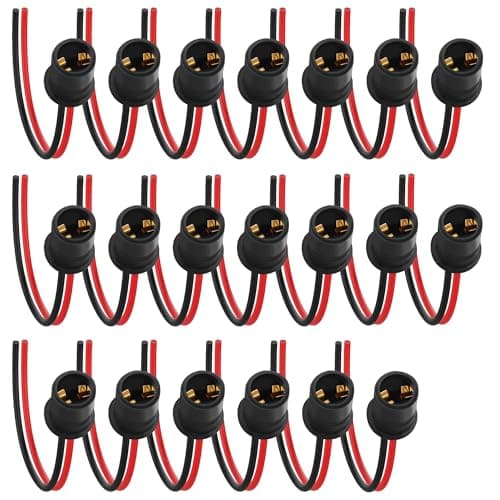 TIENFOKOTA 20pcs T10 194​Bulb Socket Pre-Wired Harness​for Automotive​LED Bulbs,12V/30A​ Rated for Turn Signal,Side Marker and Parking Lights
