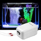 PULACO Dual Outlet Aquarium Air Pump, Quiet Oxygen Pump with Accessories for 10 to 100 Gallon
