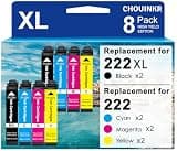 CHOUINKR Remanufactured for Epson 222 222XL Ink Cartridges Combo Pack